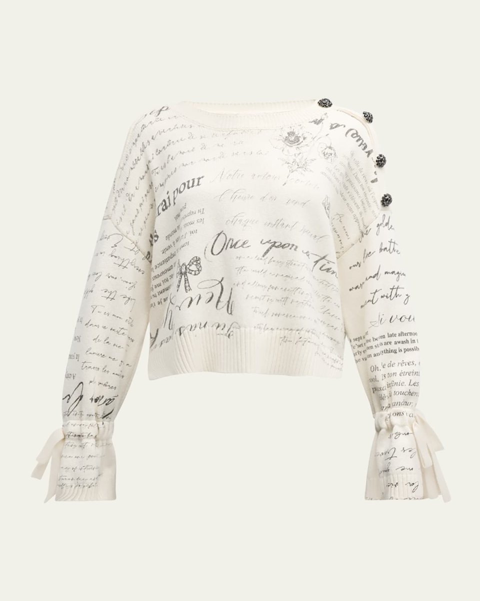 Printed Love Notes Tasha Pullover Sweater